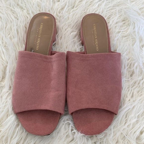 Christian Siriano Slip On Faux Pink Suede Sandal Size 9 - Picture 1 of 8
